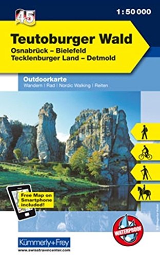 Deutschland Outdoorkarte 45 Teutoburger Wald 1 : 50.000: Wanderwege, Radwanderwege, Nordic Walking, Skilanglauf: Nr. 45, Outdoorkarte Deutschland, ... Outdoorkarten Deutschland, Band 45)